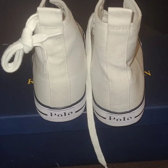 New Polo Bear by Ralph Lauren canvas high tops size 6.5jr=8wn - Picture 2 of 7